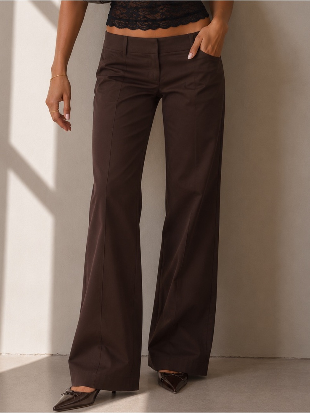 Y2K Suzy Shier Low Rise Brown Trousers